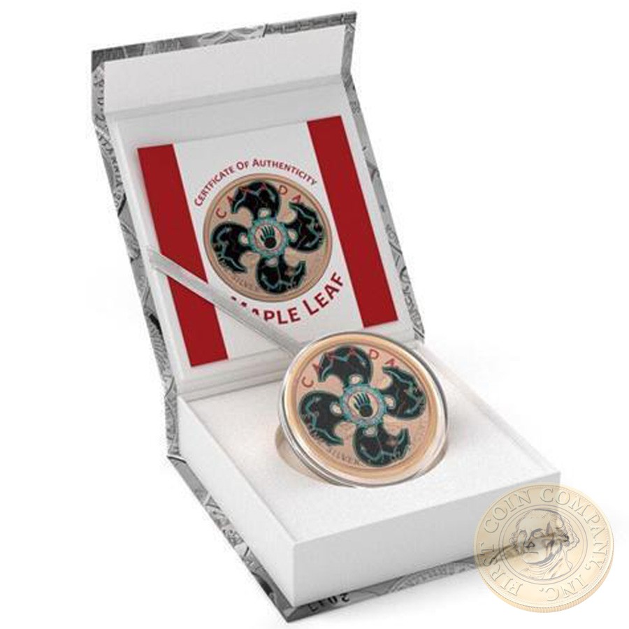 Canada CANADIAN MASCOT Canadian Maple Leaf series THEMATIC DESIGN $5 Silver Coin 2017 Rose Gold plated 1 oz